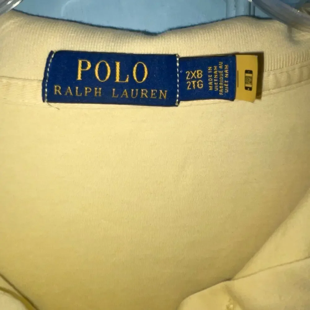 Polo Ralph Lauren Butter Yellow Soft Pima Polo Shirt Mens 2XB Preppy Casual